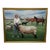 Historic British Portrait Oil Painting Camilla Parker Bowles Wiltshire Farm Prized Sheep & Horses, F For Sale