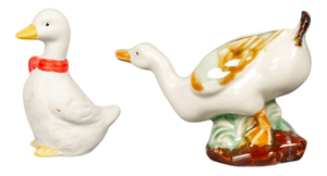 Hand-Painted Porcelain Ducks, 1970s, Set of 2