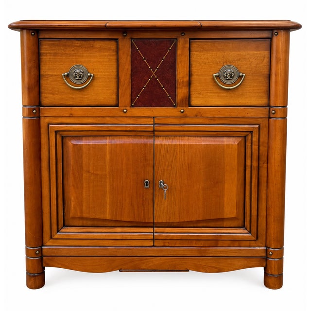 Beautiful small entryway sideboard with a small black marble top. Excellent condition. Dimensions: Height 94 cm, Width 91...