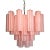 Murano Style Glass Tube Chandelier, 36 Pink Etched Glass Tube For Sale
