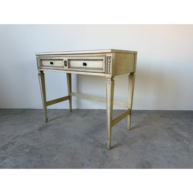 1970s Vintage French Provincial Style Writing Desk For Sale - Image 5 of 17