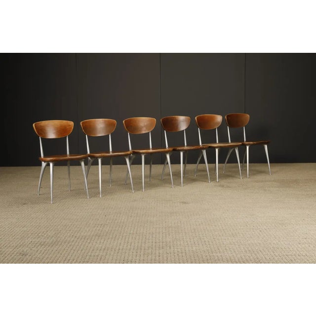 Mid-Century Modern Set of Six Shelby Williams 'Gazelle' Sculptural Aluminum Side Chairs, 1960s For Sale - Image 3 of 18