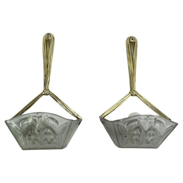 Art Deco Bronze Wall Sconces from Noverdy, 1930s, Set of 2 For Sale - Image 10 of 10