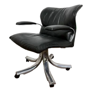 Ca. 1970s Giovanni Offredi for Saporiti Italia "Ondo" Executive Leather Desk Chair