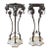 1960s Pair of Neoclassical Lion-Head Plant Stands With Faux-Marble Base For Sale