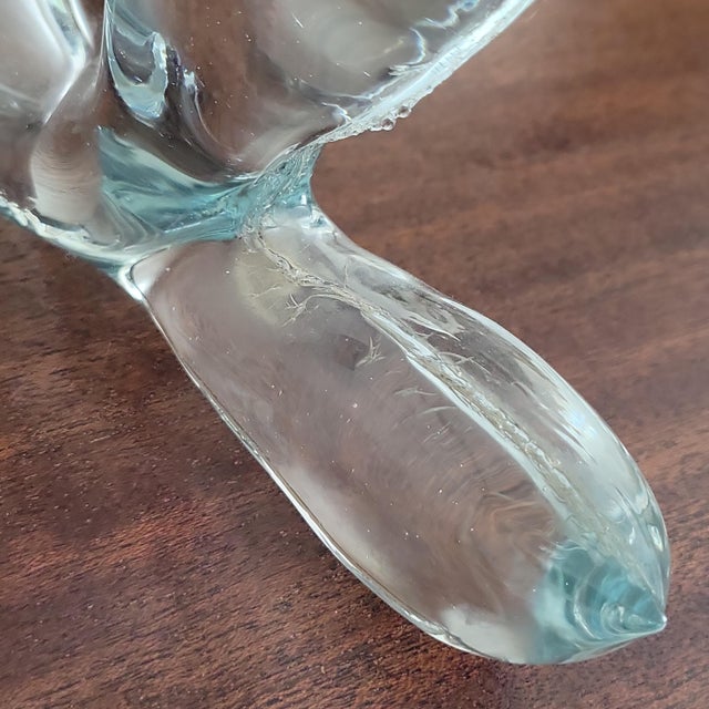 Late 20th Century Blenko Glass #971l Large Crystal Fish Vase Designed by Winslow Anderson For Sale - Image 11 of 16