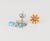 Blue Rain and Sun Earring Studs- Set of 2 For Sale - Image 8 of 10