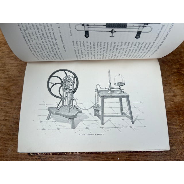Animal Skin Fascinating Antique Victorian Science & Engineering Book Physical Forces by Guillemin Illustrated Red Leather Bound Home Library Decor For Sale - Image 7 of 10