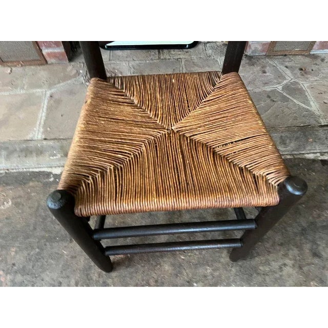 Early 20th Century Ladder Back Rush Seat Side Chairs- Set of 4 For Sale - Image 9 of 11