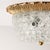 1970s Mid-Century Round Ceiling or Wall Lamp in Textured Glass with Gilt Rim from Limburg, Germany, 1970s For Sale - Image 5 of 9