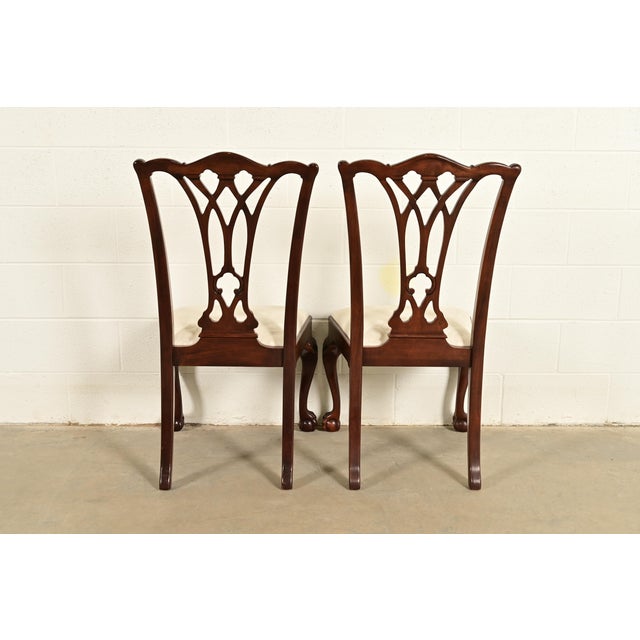 Drexel Heritage Chippendale Carved Mahogany Dining Chairs, Set of Four For Sale - Image 11 of 13