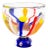 Mid Century Modern Art Glass Bowl Vase Yellow Orange Blue Round Svoboda Karlov For Sale