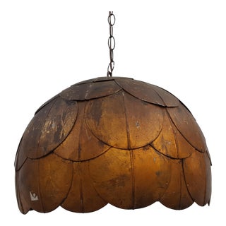 60s Italian Hollywood Regency Lotus Pendant Lamp For Sale