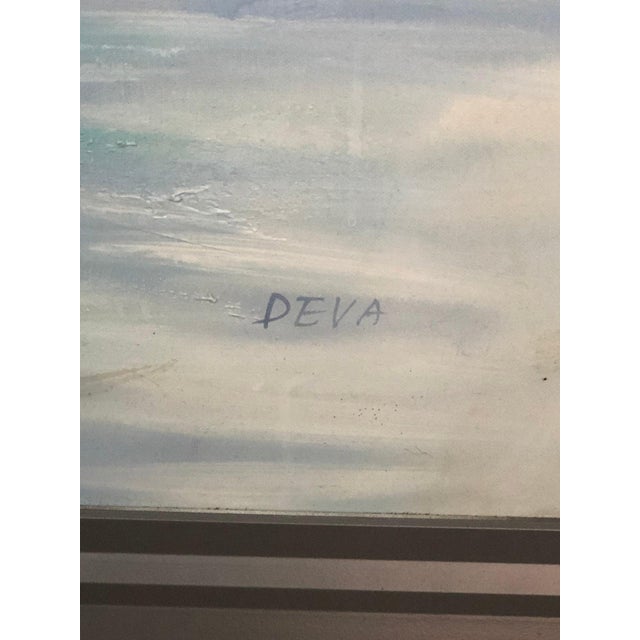 Large Pastel Oil on Canvas Painting Signed on the Bottom For Sale - Image 4 of 5