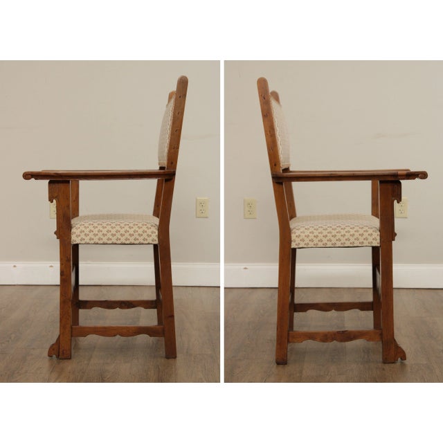 Wood Antique Spanish Renaissance Style Walnut Armchairs - A Pair For Sale - Image 7 of 13