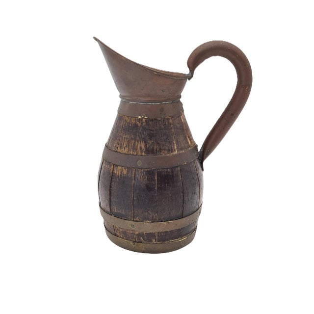 Antique Wooden Barrel-Shaped Jug with Brass Hoops 19th/20th Century, 1890s For Sale - Image 10 of 10