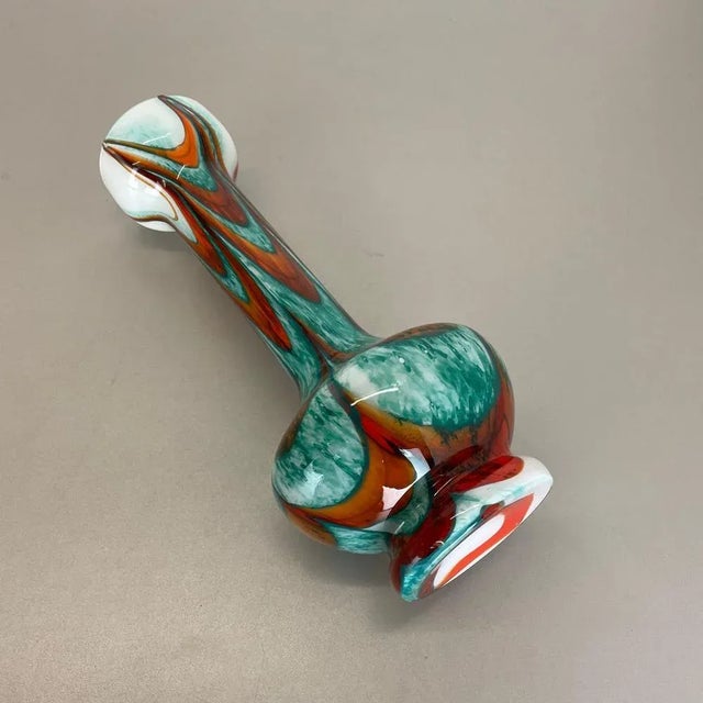 Large Vintage Italian Pop Art Multicolor Opaline Vase, 1970s For Sale - Image 16 of 18