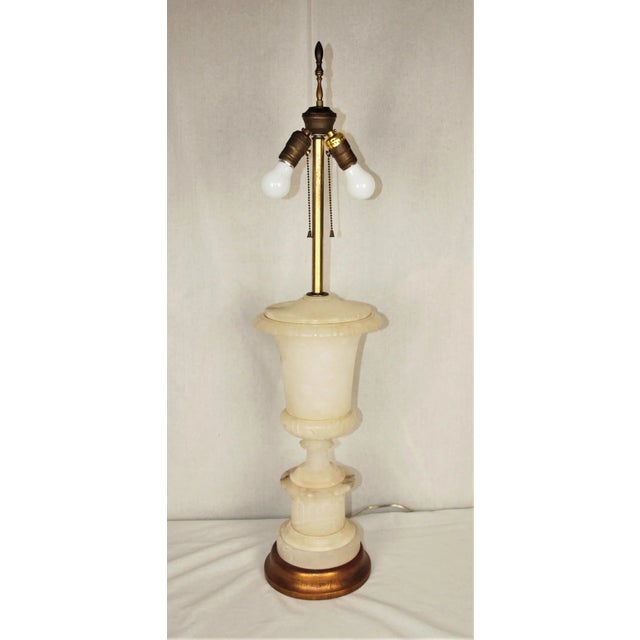 Italian Vintage Mid-Century Marble Urn Lamp For Sale - Image 3 of 10