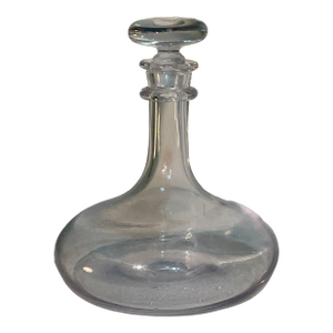 Vintage French Crystal Decanter With Neck Rings | Baccarat Oenologie Style | Heavy Hand-Made Wine Decanter