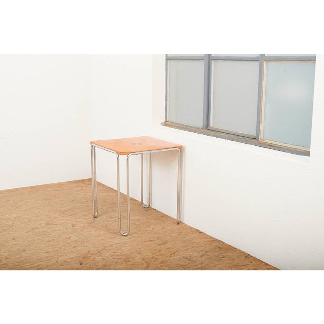 Loop Table B10 in Chrome-Plated Tubular Steel and Peach-Colored Lacquered Plywood by Marcel Breuer, 1927 For Sale - Image 11 of 14