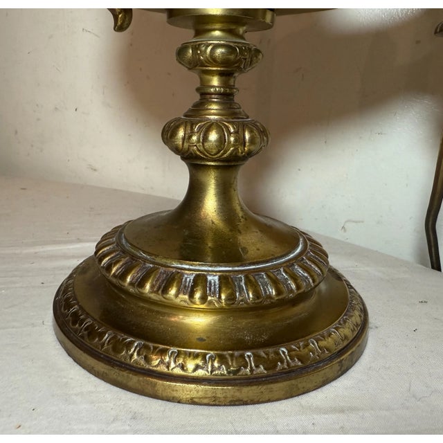Antique Ornate Wild & Wessel Bronze Glass Harvard Electric Student Desk Lamp For Sale - Image 13 of 15