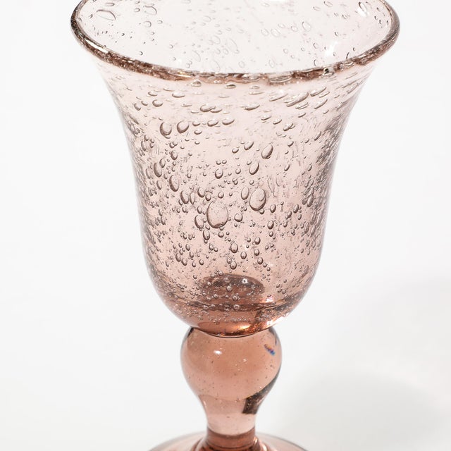 Biot Set of 16 Hand-Blown Smoked Amethyst Stemmed Glasses by La Verrerie De Biot For Sale - Image 4 of 10