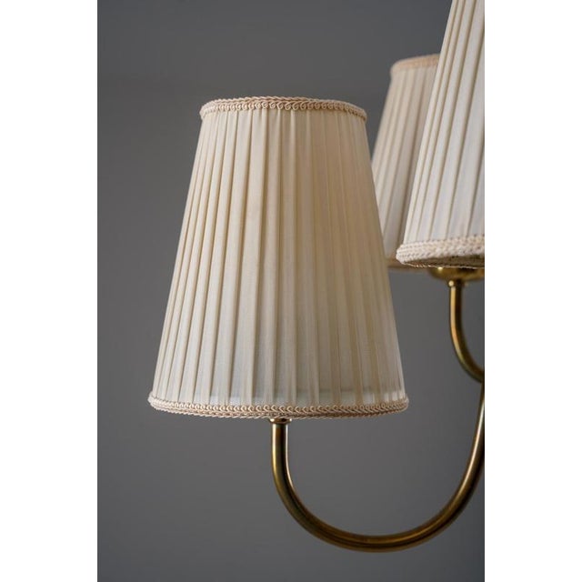 Swedish Modern Brass and Glass Chandelier, 1940s For Sale - Image 10 of 16