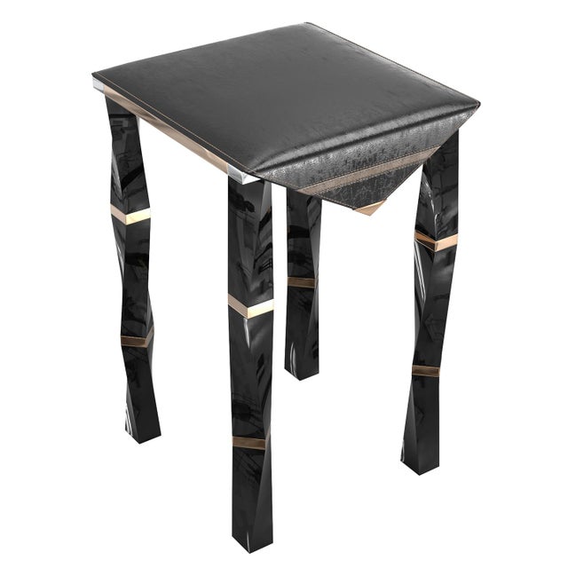 "Puledri" Bar Stool With Stainless Steel and Bronze Bizimyer Furniture. Unmatched. Unrivalled. Designed by Hasan Samet...