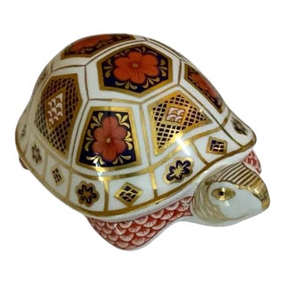 Vintage Royal Crown Derby Turtle Porcelain Figure For Sale