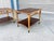 Red 1960s Pair of Mid Century Walnut & Oak Side Tables For Sale - Image 8 of 9