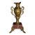 Antique French Rococo Metal Urn Vase Marble Base Mantle Garniture 19th C For Sale
