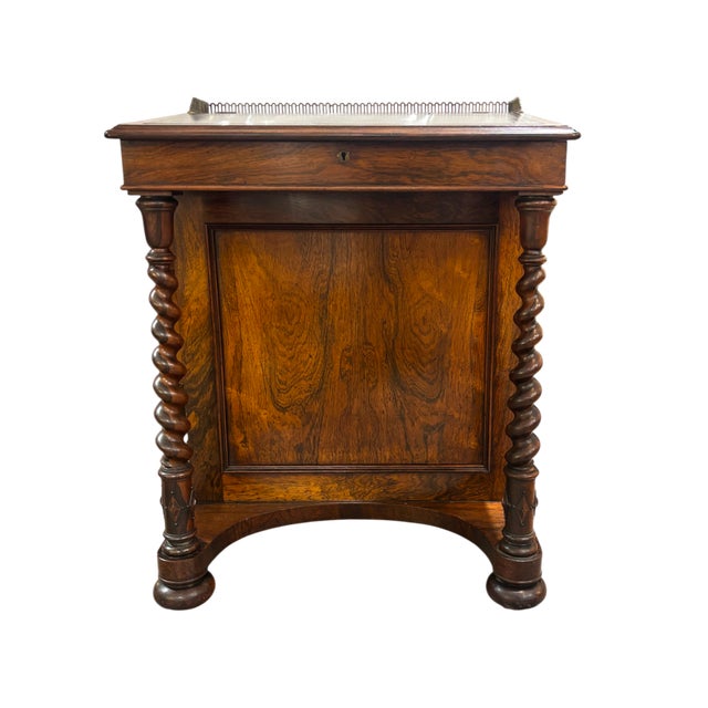 Mid 19th Century Mid 19th Century Stunning Victorian Rosewood Davenport Desk For Sale - Image 5 of 17