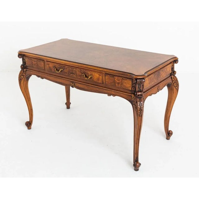 Brown French Style Burr Walnut Centre Table, 1920s For Sale - Image 8 of 8