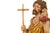 Gold German or Austrian Polychromed Statue Sculpture of Saint John the Baptist For Sale - Image 8 of 18
