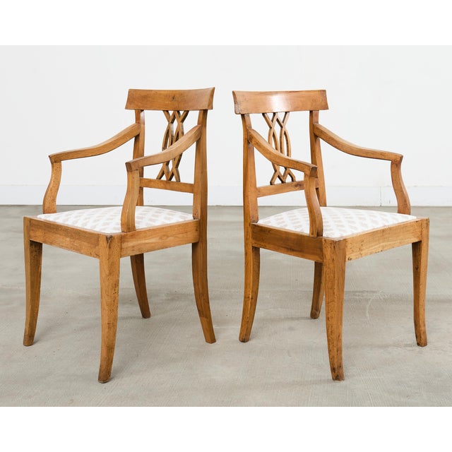 French Provincial Pair of 19th Century Country French Provincial Fruitwood Armchairs For Sale - Image 3 of 18
