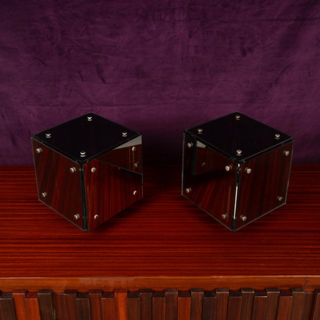 Italian Prisma Glass and Mirrored Table Lamps by Studio A.R.D.I.T.I for Sormani, 1970s, Set of 2 For Sale - Image 8 of 18