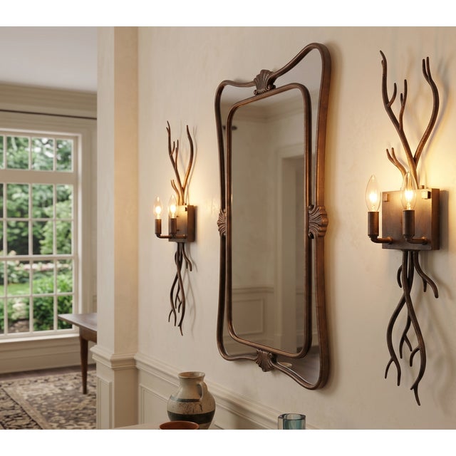 For your consideration is this striking pair of "Twig" sculptural wall sconces by Global Views, dated 2014. Crafted during...