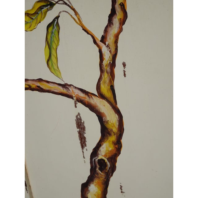 Vintage French Provincial Hand Painted White Floral W Birds Credenza Side Table For Sale - Image 15 of 18