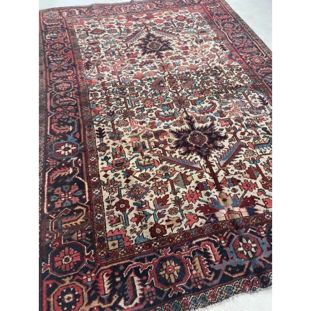 Blooming Jungle Heriz With Duel-finials Rug - 7.2 X 10.4 For Sale - Image 4 of 12