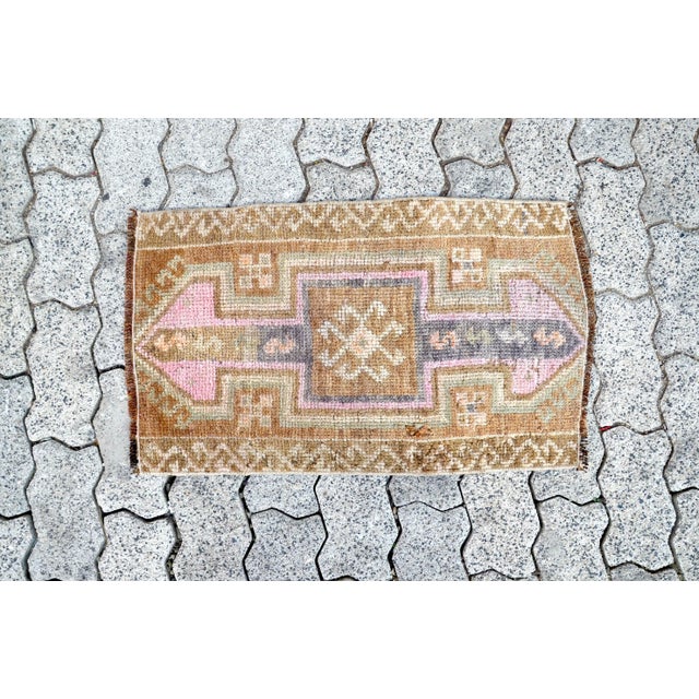 1960s Boho Decor Hand Made Distressed Rug For Sale - Image 6 of 6