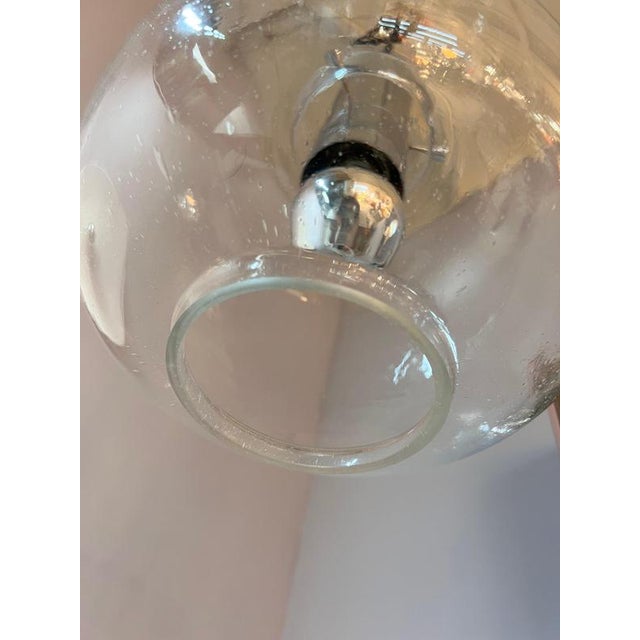 Hanging Lamp in Glass and Chrome from Glashütte Limburg For Sale - Image 9 of 11