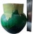 Ceramic 1970s Hand-Painted Green and Chartreuse Organic Moderns Earthenware Vase For Sale - Image 7 of 8
