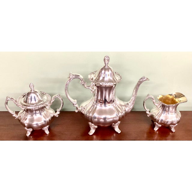 Beautiful Towle Grand Duchess 3 piece silver plate Tea or coffee set. It doesnt appear as though the set has seen much if...