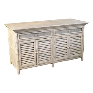 Late 20th Century Distressed Split Bamboo Dresser For Sale