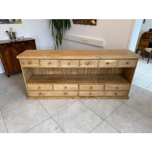 Brown Antique Sideboard or Chest of 12 Drawers For Sale - Image 8 of 13