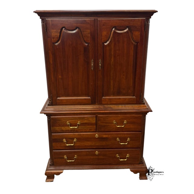 Vintage Jamestown Sterling Chippendale Style Mahogany Armoire For Sale - Image 12 of 12