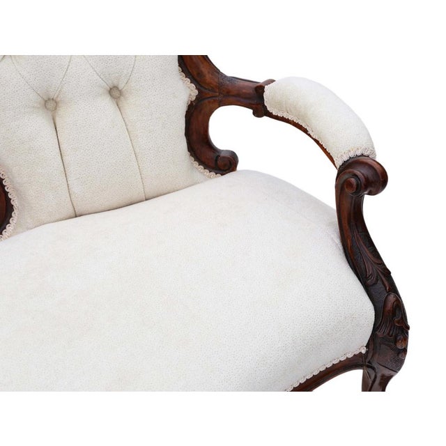 Antique Victorian Walnut Chaise Lounge, 1860 For Sale - Image 10 of 13