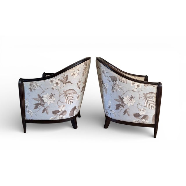 Wood Thomasville Exposed Wood Art Deco Lounge Chairs, a Pair For Sale - Image 7 of 18