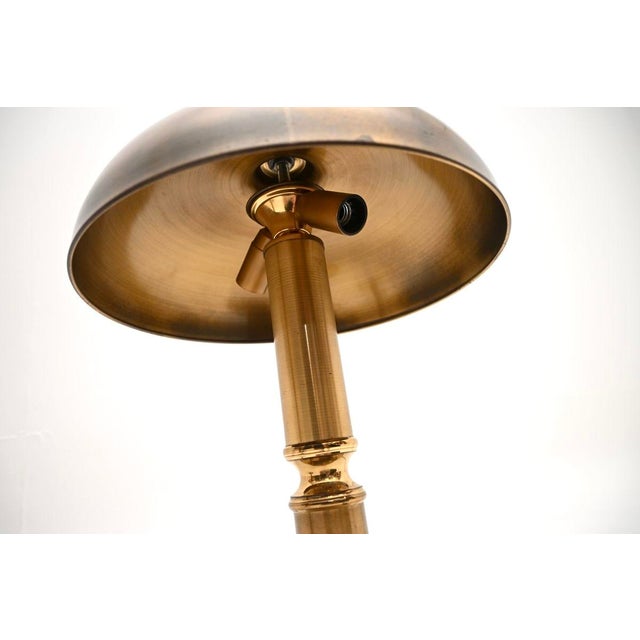 Vintage Brass Mushroom Table Lamps, 1960, Set of 2 For Sale - Image 9 of 11