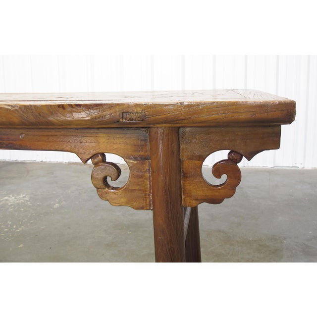 Brown 84" Long Antique Painting Table For Sale - Image 8 of 11